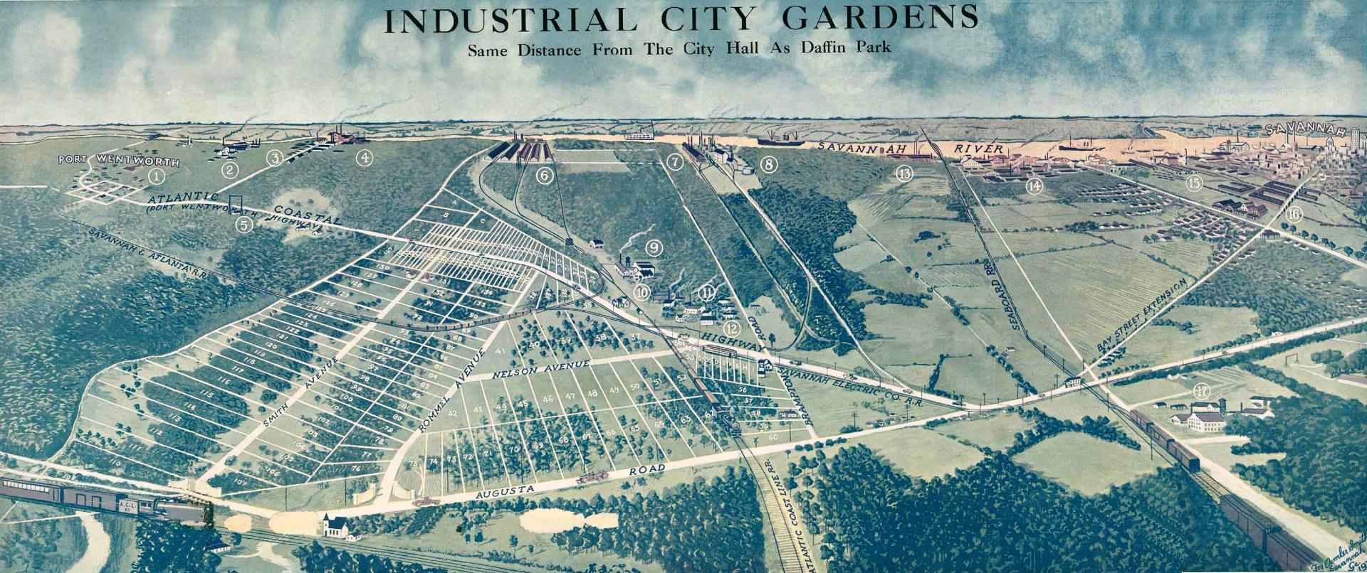Industrial City Gardens brochure map